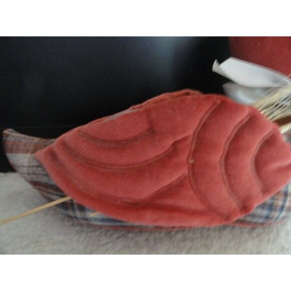 Vintage Handmade Tweed Plaid Duck Mallard Willow Brown Burnt Orange Fabric - Picture 4 of 9